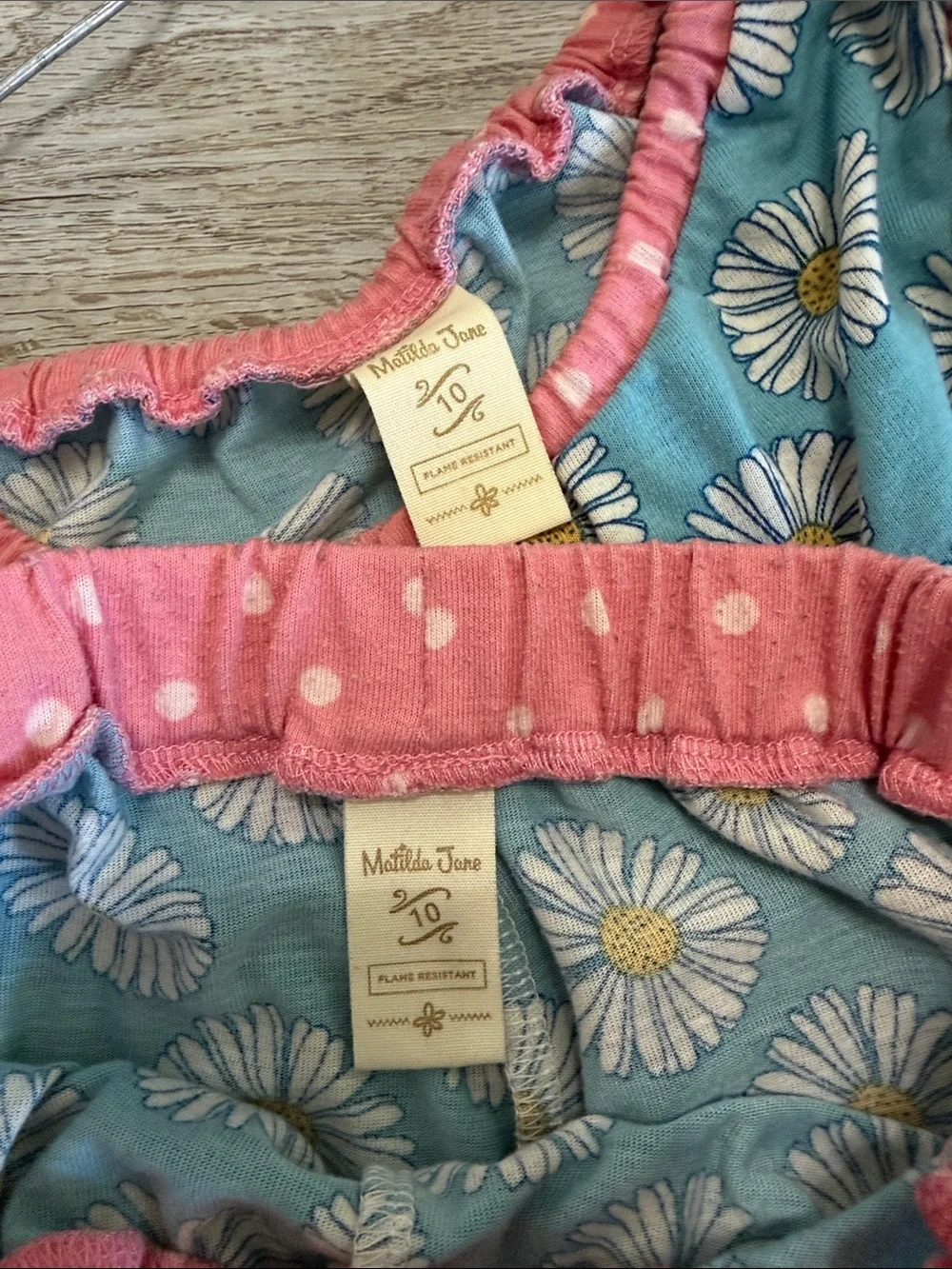 Matilda Jane Turquoise Daisy Pajama Set with Pink Trim